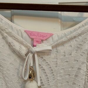 Lilly Pulitzer Cold Shoulder Eyelet Lace Mini Dress, White